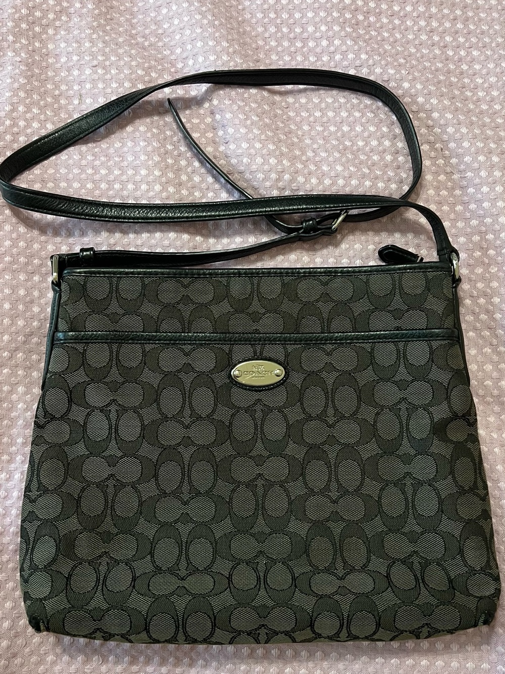 Coach Black Signature Jacquard Crossbody Bag